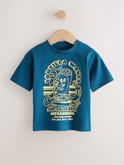 Blue Food Stripe Short Sleeve Graphic T-Shirts 3 Pack (3mths-7yrs) - Image 4 of 7