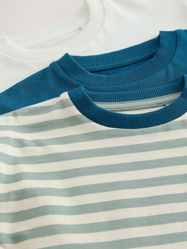 Blue Food Stripe Short Sleeve Graphic T-Shirts 3 Pack (3mths-7yrs) - Image 7 of 7