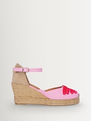 Penelope Chilvers Pink Mary Jane Dali Espadrille Wedge Shoes - Image 6 of 9