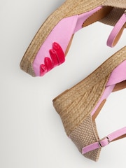 Penelope Chilvers Pink Mary Jane Dali Espadrille Wedge Shoes - Image 8 of 9