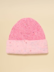 Joules Colourblock Pink Beanie Hat - Image 2 of 3