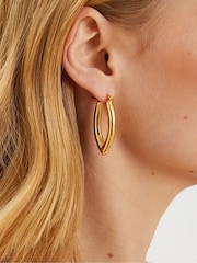 Accessorize Gold Tone 14ct Plated V-Shaped Hoop Earrings - Image 2 of 3