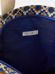 Accessorize Blue Tile Print Beach Tote Bag - Image 4 of 5