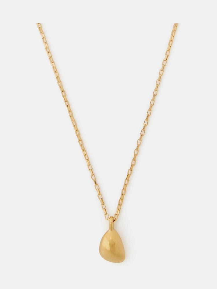 Accessorize Gold Tone Stainless Steel Molten Nugget Pendant Necklace - Image 1 of 3