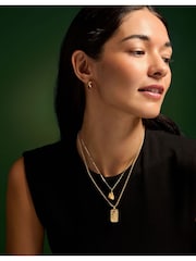 Accessorize Gold Tone Stainless Steel Molten Nugget Pendant Necklace - Image 2 of 3