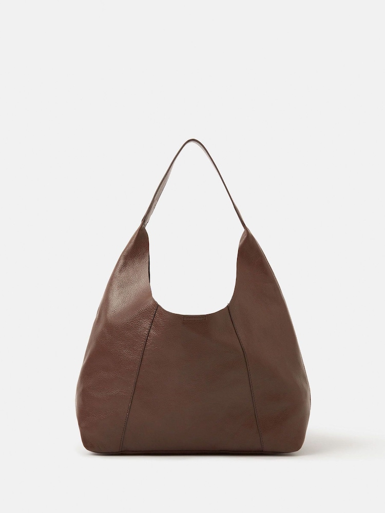 Accessorize Brown Slouchy Leather Shoulder Bag - Image 1 of 4 Accessorize Brown Slouchy Leather Shoulder Bag - Image 1 of 4