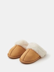 Accessorize Brown Suedette Mule Slippers - Image 3 of 4