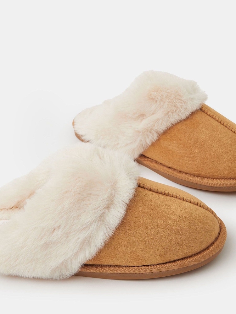 Accessorize Brown Suedette Mule Slippers - Image 4 of 4 Accessorize Brown Suedette Mule Slippers - Image 4 of 4