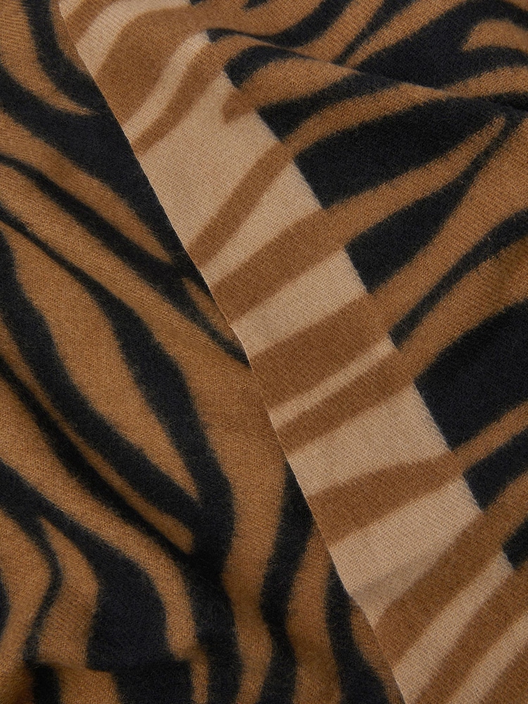Accessorize Brown Tiger Print Blanket Scarf - Image 2 of 2