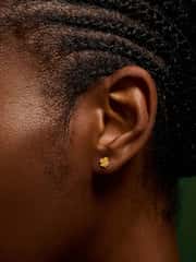 Accessorize Gold Tone 3 Pack Stainless Steel Charm Stud Earrings - Image 3 of 3