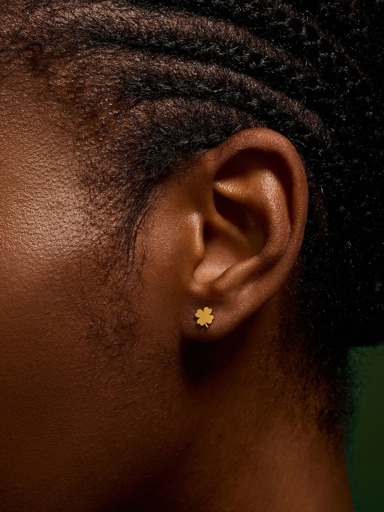 Accessorize Gold Tone 3 Pack Stainless Steel Charm Stud Earrings - Image 3 of 3
