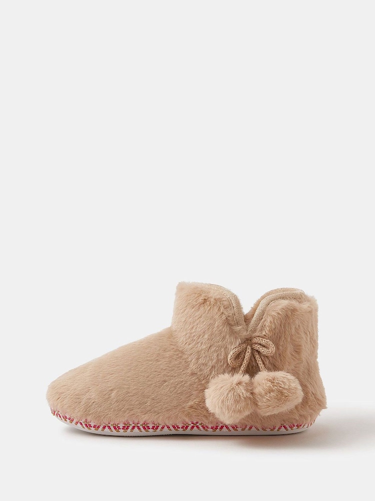Accessorize Natural Fluffy Braided Slipper Boots - Image 3 of 3