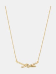 Accessorize Gold Tone 14ct Plated Diamanté Knot Necklace - Image 1 of 1