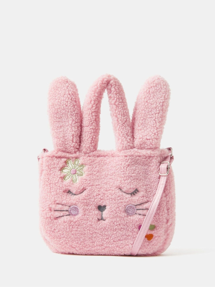 Angels By Accessorize Pink Girls Borg Bunny Shopper Bag - Image 2 of 4 Angels By Accessorize Pink Girls Borg Bunny Shopper Bag - Image 2 of 4