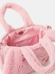 Angels By Accessorize Pink Girls Borg Bunny Shopper Bag - Image 3 of 4