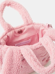 Angels By Accessorize Pink Girls Borg Bunny Shopper Bag - Image 4 of 4