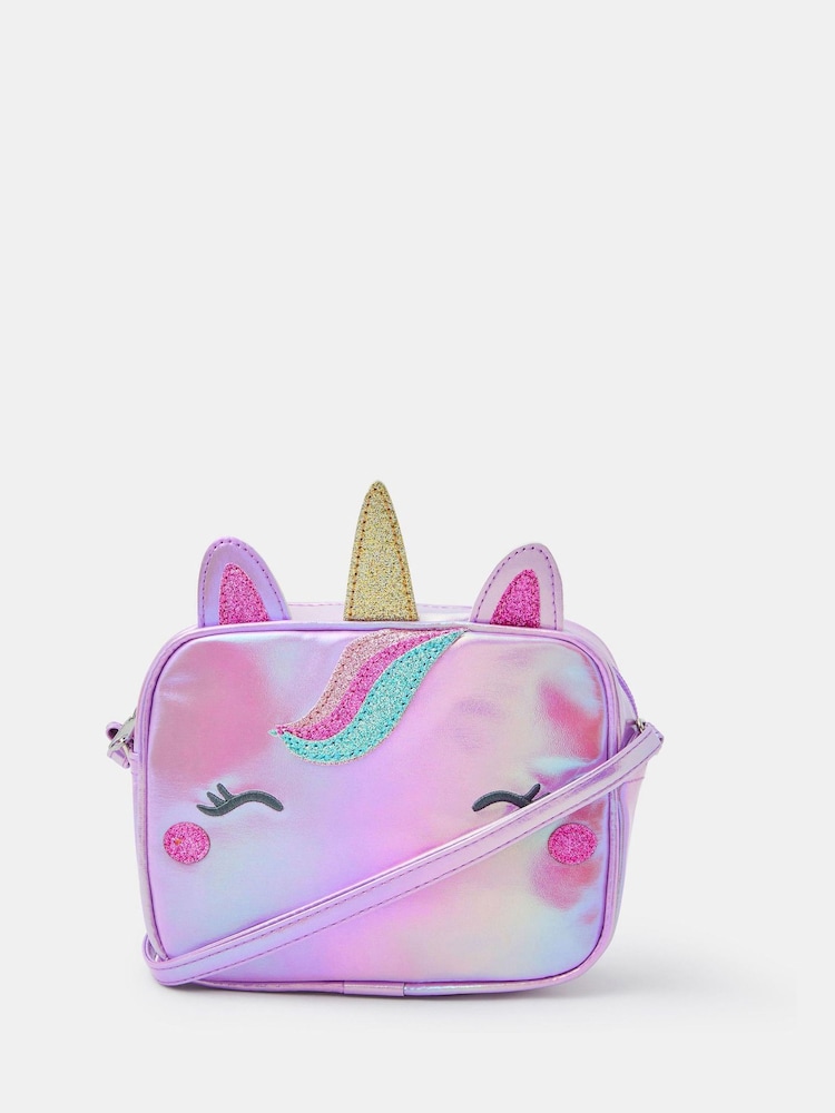 Angels By Accessorize Purple Girls Unicorn Cross-Body Bag - Image 1 of 3
