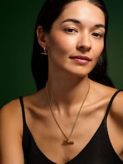 Accessorize Gold Tone Stainless Steel T-Bar Pendant Necklace - Image 2 of 2