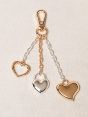 Mood Gold Two Tone Plated Heart Bag Charm - Image 2 of 3