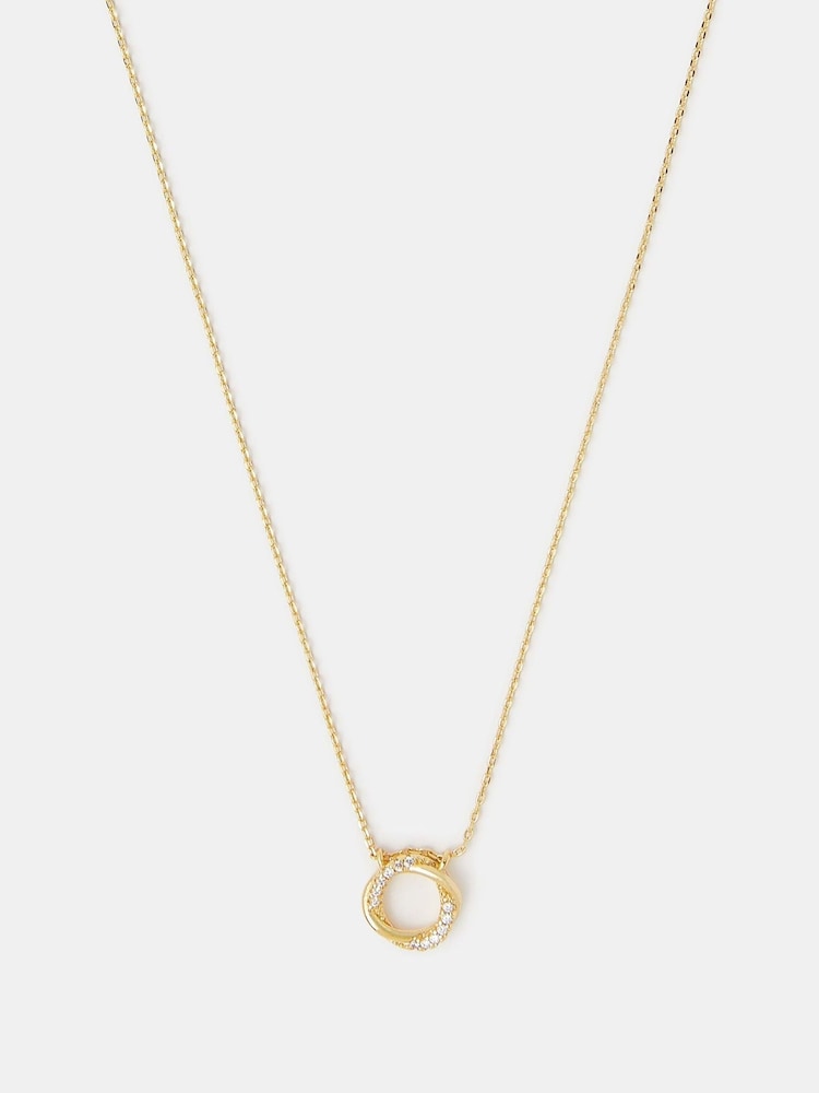 Accessorize Gold Tone 14ct Plated Knot Pendant Necklace - Image 1 of 3 Accessorize Gold Tone 14ct Plated Knot Pendant Necklace - Image 1 of 3