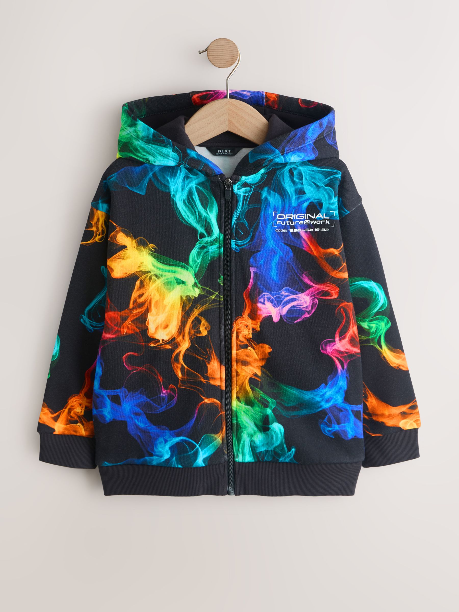 13439 Zip Code Buy Black Multi Graphic Zip Through Hoodie (3-16yrs) from Next Israel
