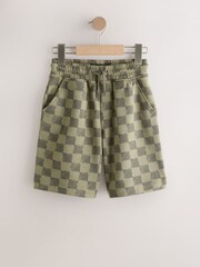 Green Check Loose Fit Basic Shorts (3-16yrs) - Image 1 of 4