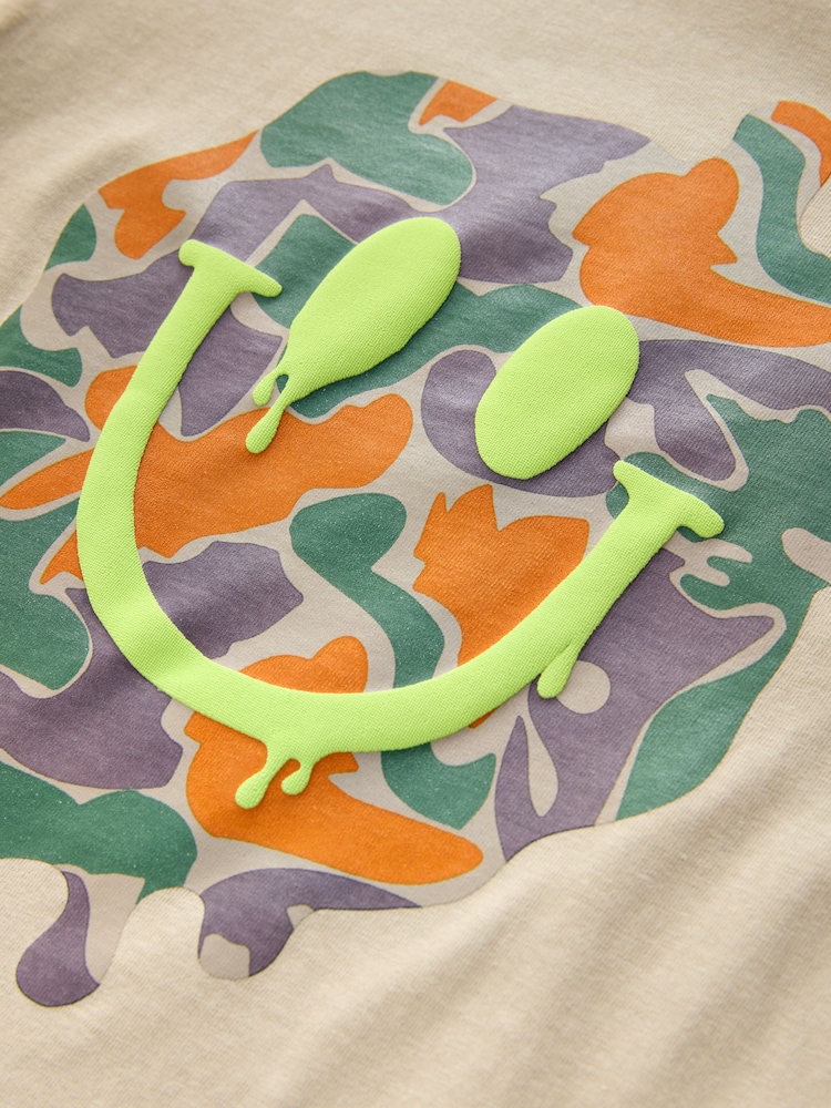 Stone Camo Smile Regular Fit Short Sleeve Graphic Print T-Shirt (3-16yrs) - Image 4 of 4