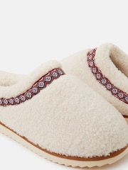 Accessorize Cream Borg Mule Slippers - Image 3 of 4