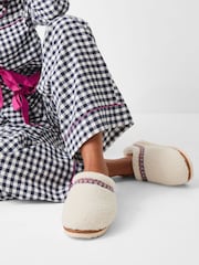 Accessorize Cream Borg Mule Slippers - Image 4 of 4