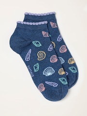 FatFace Navy Shell Trainer Socks - Image 1 of 2