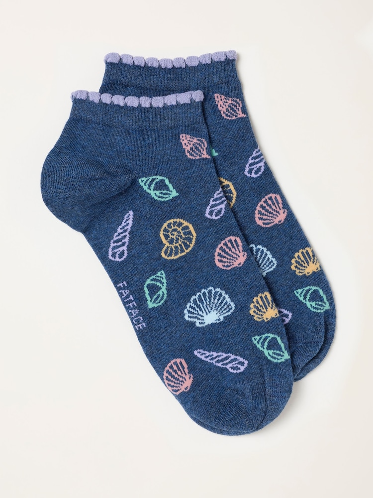FatFace Navy Shell Trainer Socks - Image 1 of 2 FatFace Navy Shell Trainer Socks - Image 1 of 2