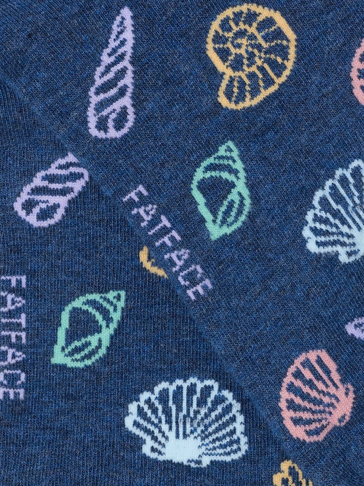 FatFace Navy Shell Trainer Socks - Image 2 of 2 FatFace Navy Shell Trainer Socks - Image 2 of 2