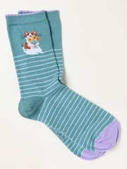 FatFace Cat Flowers Socks - Imaginea 1 din 2