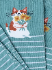 FatFace Cat Flowers Socks - Imaginea 2 din 2