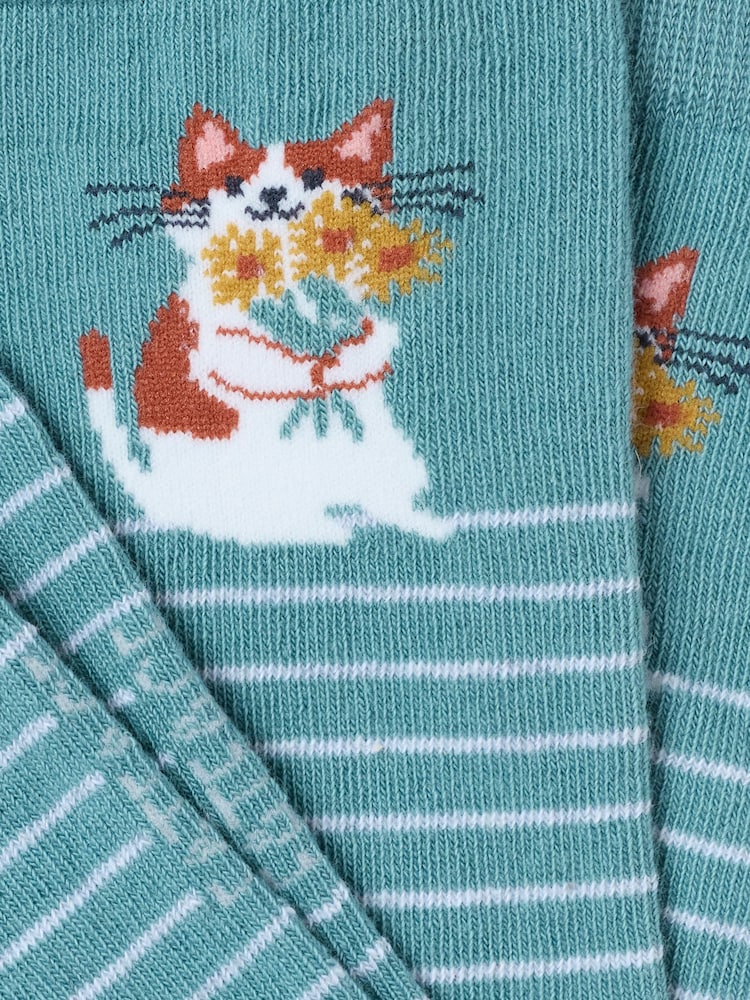 FatFace Cat Flowers Socks - Imaginea 2 din 2