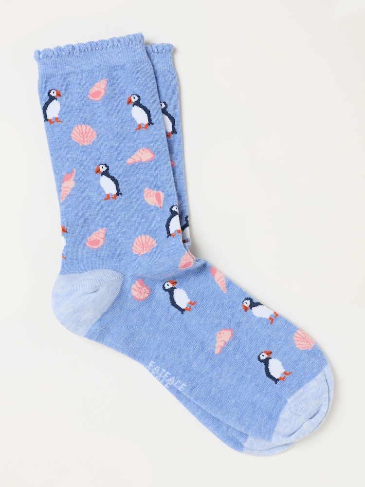 FatFace Blue Puffin Shell Socks - Image 1 of 2