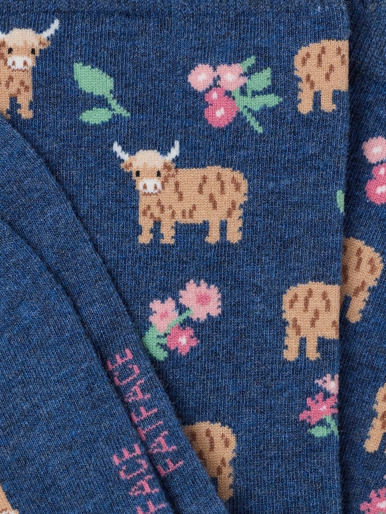 FatFace Navy Highland Cow Socks - Image 2 of 2 FatFace Navy Highland Cow Socks - Image 2 of 2