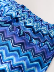 Blue ZigZag Print Swim Shorts 5 Inch - Image 10 of 10