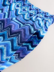 Blue ZigZag Print Swim Shorts 5 Inch - Image 9 of 10