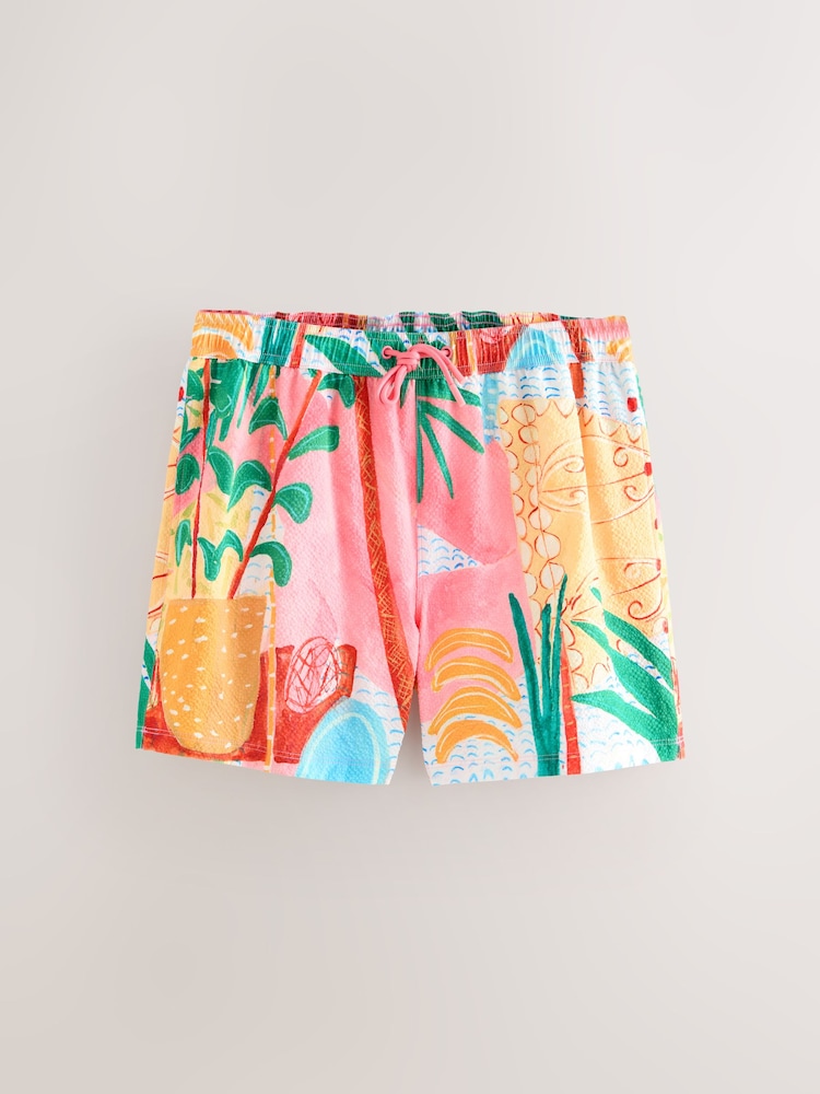 Alec Cummings Seersucker 5 inch Swim Shorts - Image 1 of 3