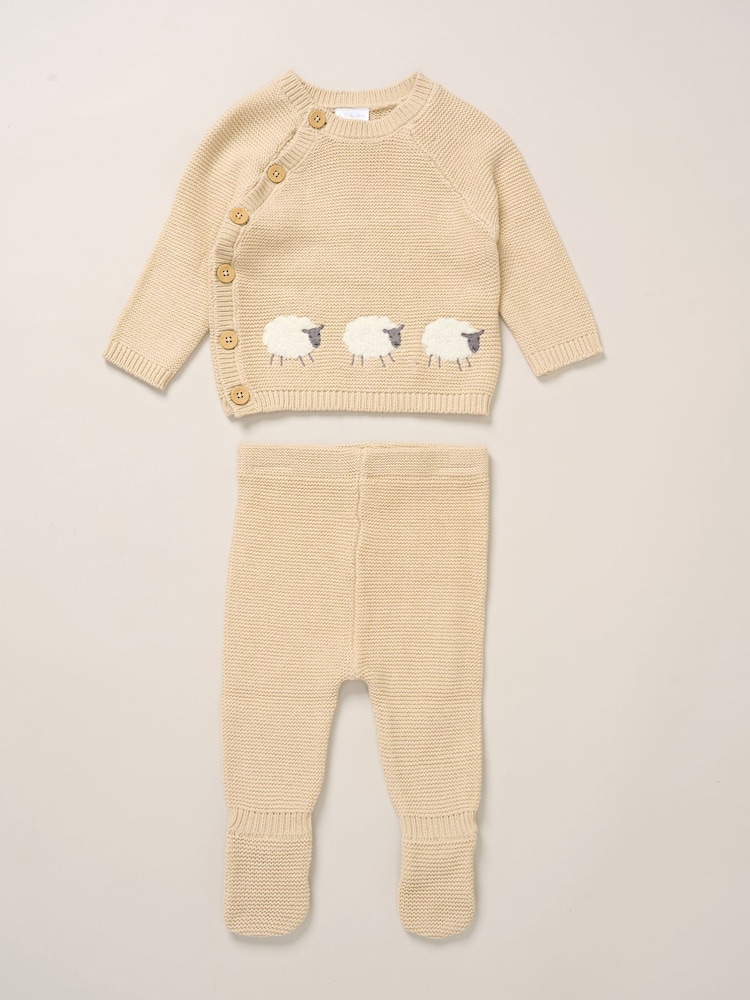 Rock-A-Bye Baby Boutique True Knit Elephant Cardigan And Footed Trousers Outfit Set - Image 1 of 4 Rock-A-Bye Baby Boutique True Knit Elephant Cardigan And Footed Trousers Outfit Set - Image 1 of 4