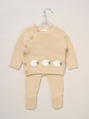 Castanho - Conjunto de cardigan e calça com pé Rock-A-Bye Baby Boutique True Knit Elephant - Imagem 2 de 4