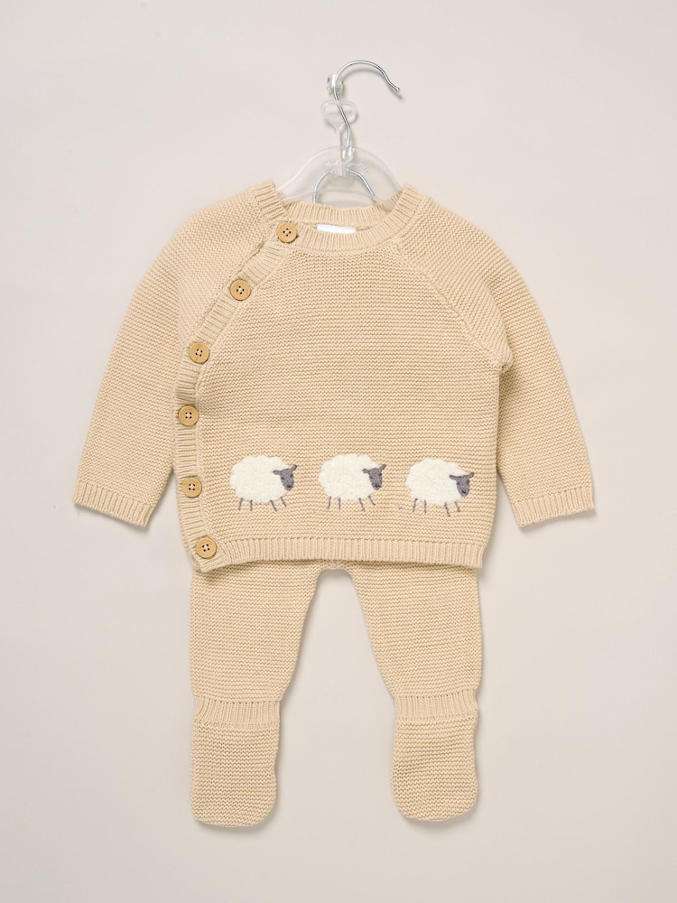 Rock-A-Bye Baby Boutique True Knit Elephant Cardigan And Footed Trousers Outfit Set - Image 2 of 4 Rock-A-Bye Baby Boutique True Knit Elephant Cardigan And Footed Trousers Outfit Set - Image 2 of 4