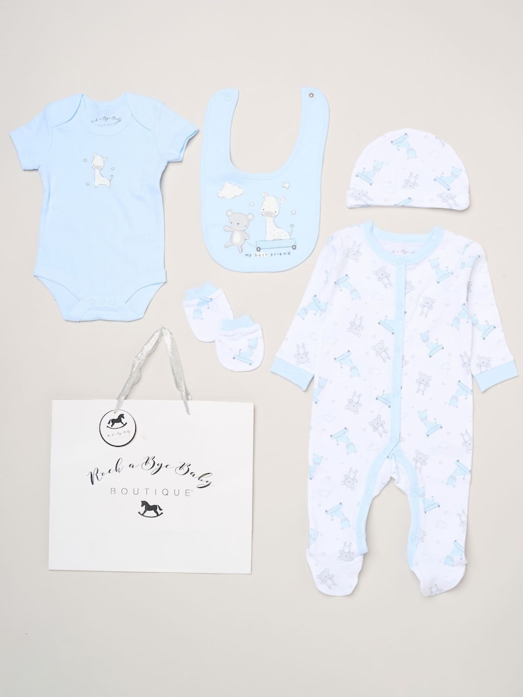 Rock-A-Bye Baby Boutique Cotton Baby Gift Set 5 Piece - Image 1 of 6 Rock-A-Bye Baby Boutique Cotton Baby Gift Set 5 Piece - Image 1 of 6