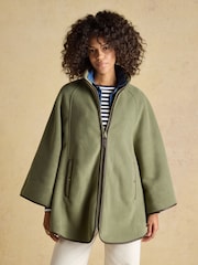 Joules Heritage Light Green Polar Fleece Longline Cape - Image 1 of 10