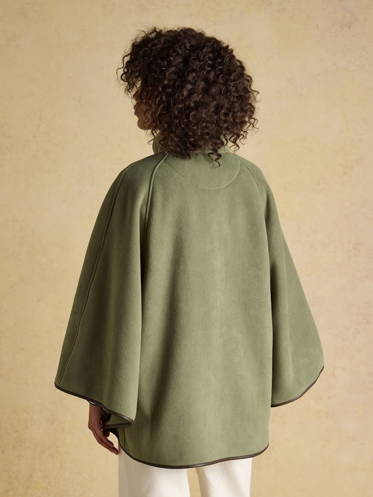 Joules Heritage Light Green Polar Fleece Longline Cape - Image 2 of 10
