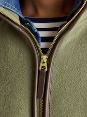 Joules Heritage Light Green Polar Fleece Longline Cape - Image 5 of 10