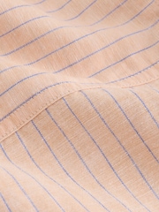 Peach Pink Stripe Cotton Linen Blend Barrel Leg Trousers - Image 8 of 8