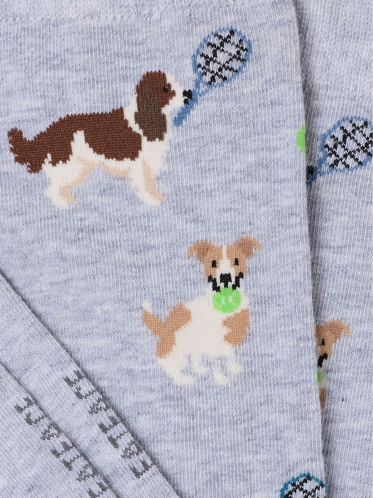 FatFace Light Grey Tennis Dog Socks - Image 2 of 2