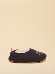 Joules Kids' Navy Dino embroidered Slipper - Image 3 of 5